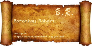 Boronkay Róbert névjegykártya